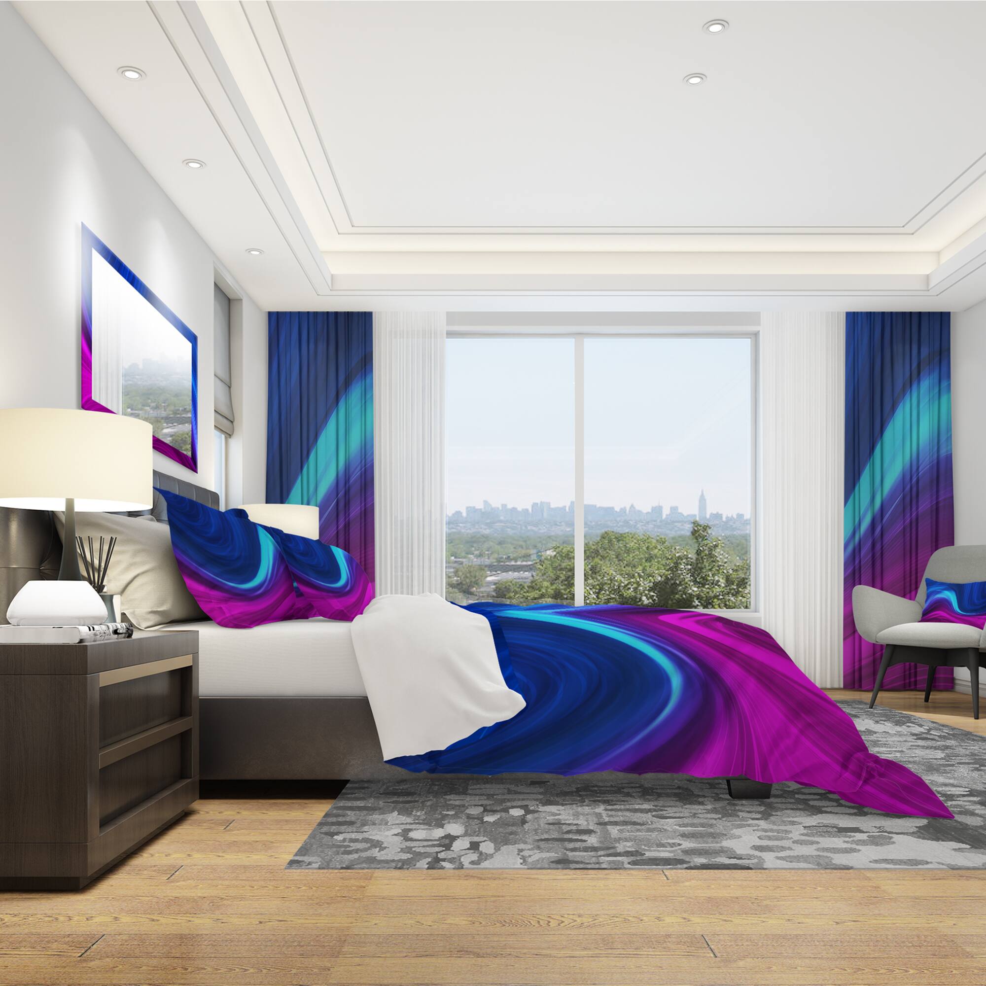 Designart 'Synchronicity' Modern & Contemporary Bedding Set